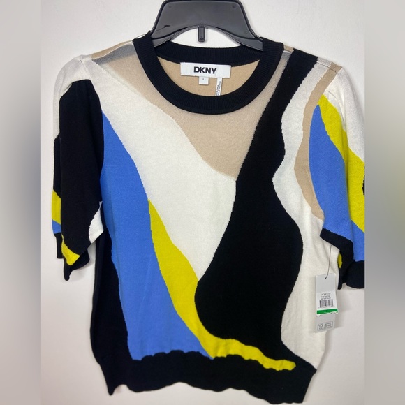 Dkny Tops - DKNY Multicolor Abstract Knit Top